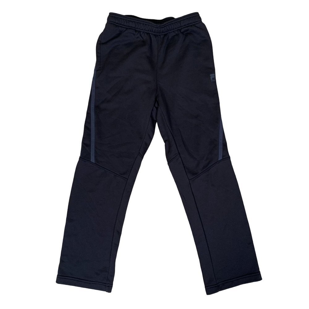 Fila Kids Black Jogger Sweatpants with Dark Blue Trim